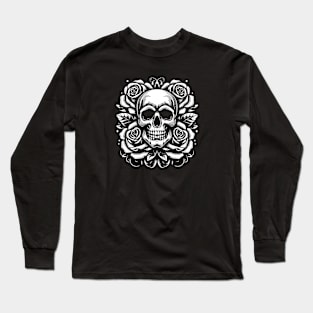 skull roses tattoo Long Sleeve T-Shirt